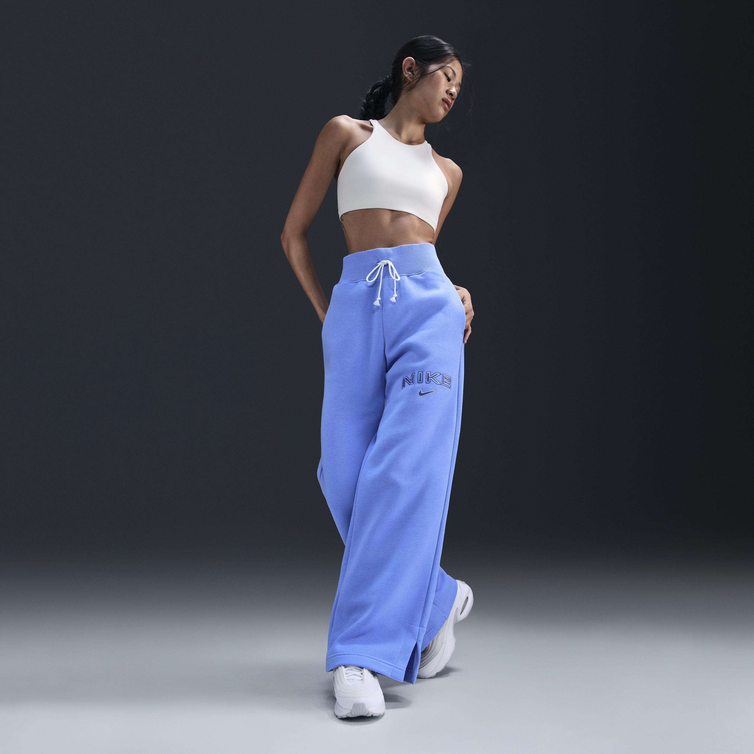 Women's Nike Sportswear Phoenix Fleece High-Waisted Wide-Leg Logo Pants Product Image