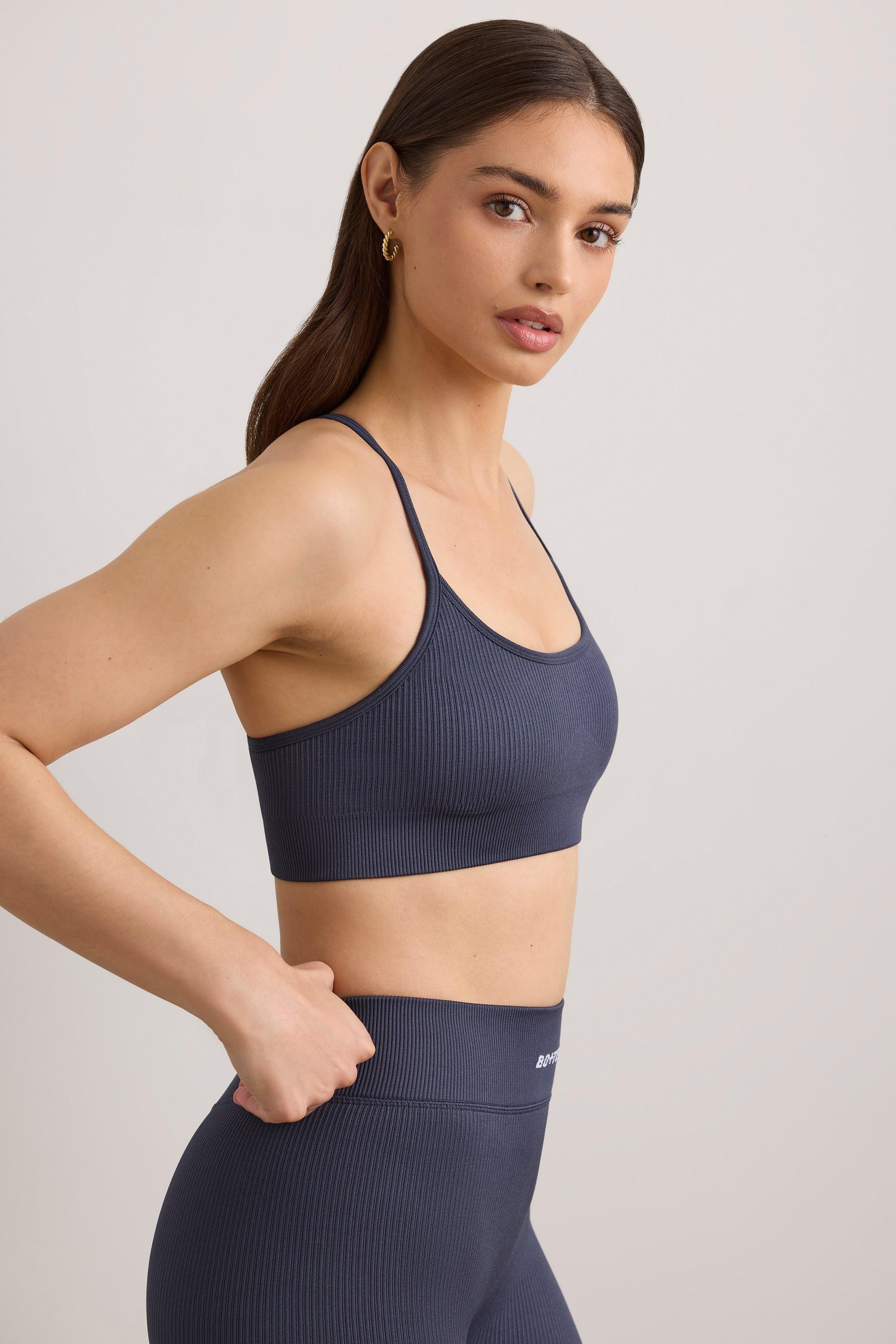 FlexiRib Scoop Neck Sports Bra in Slate Female Product Image