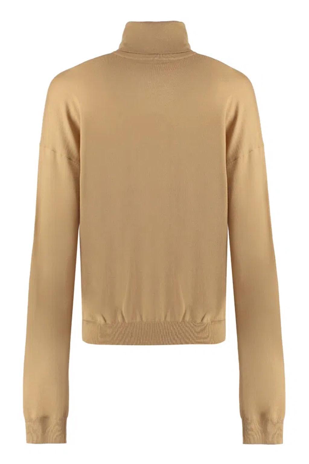 Turtleneck Knitted Jumper In Nude & Neutrals Product Image