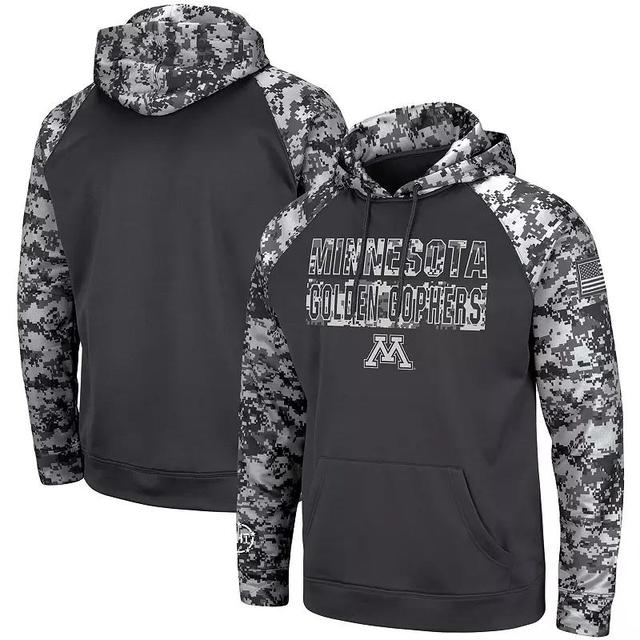 Mens Colosseum Charcoal Minnesota Golden Gophers OHT Military Appreciation Digital Camo Pullover Hoodie Product Image