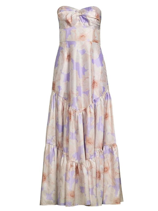 Womens Rosewood Floral Strapless Gown Product Image