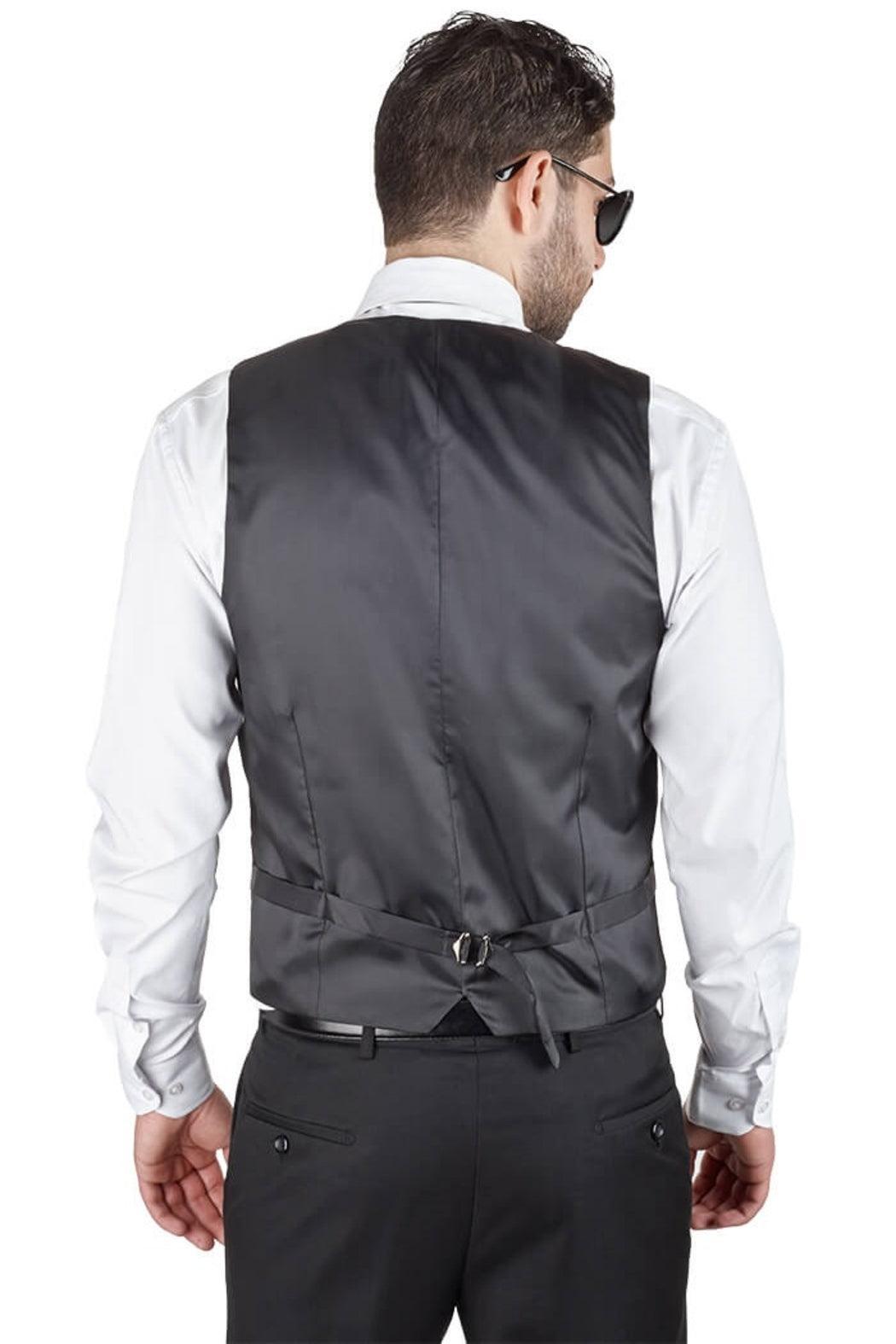 Black 5 Button Slim Fit Vest Male Product Image