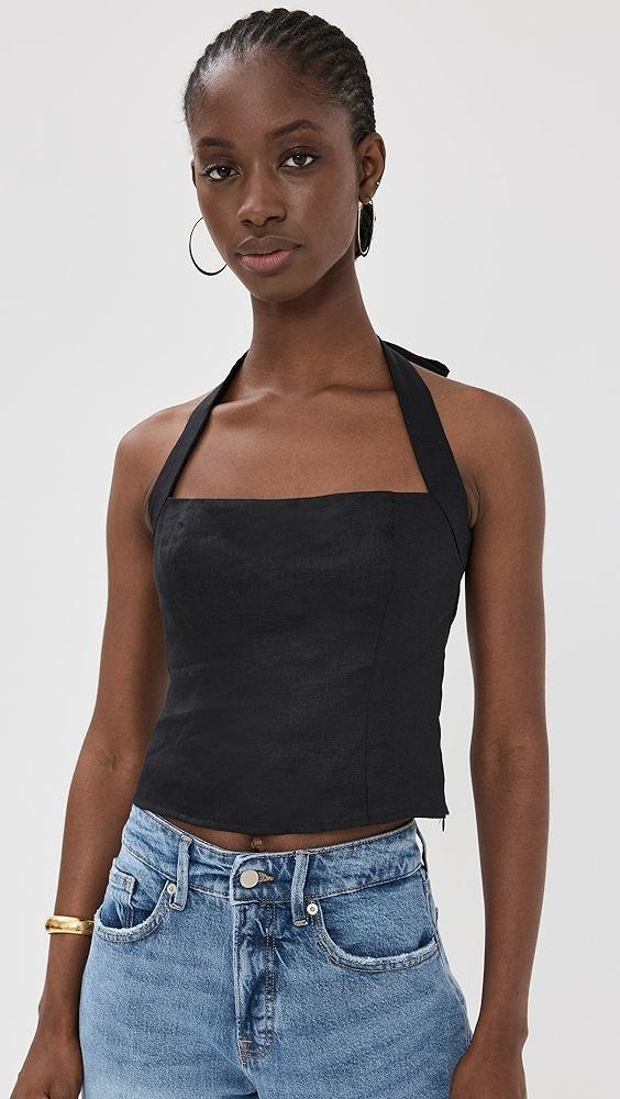 Reformation Malika Linen Top | Shopbop Product Image