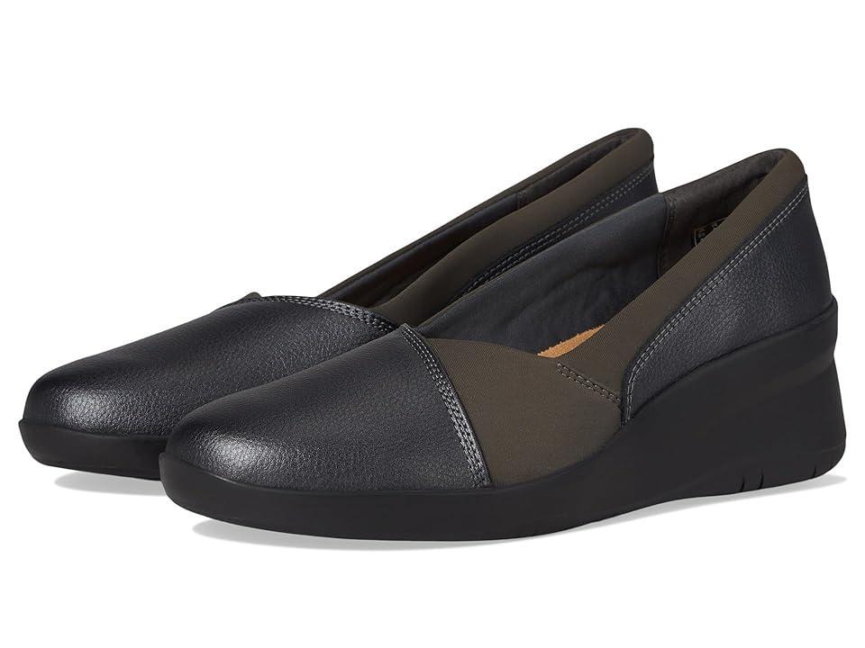 Clarks Suttyn Walk (Dark Metallic Leather) Women's Flat Shoes Product Image