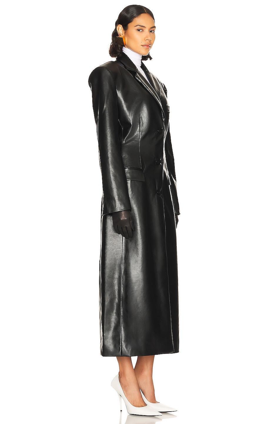 Helsa Waterbased Faux Leather Long Coat Size XXS. Product Image