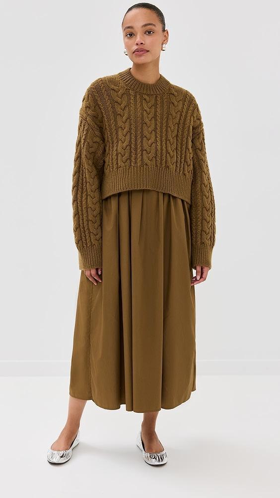 Cecilie Bahnsen Vibeke Jumper Fisherman Knit Light Brown Sweater | Shopbop Product Image