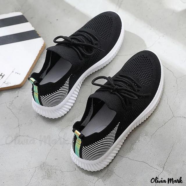 Olivia Mark – Running Shoes Mesh Breathable Casual Shoes Sport Shoes Flat Shoes Product Image