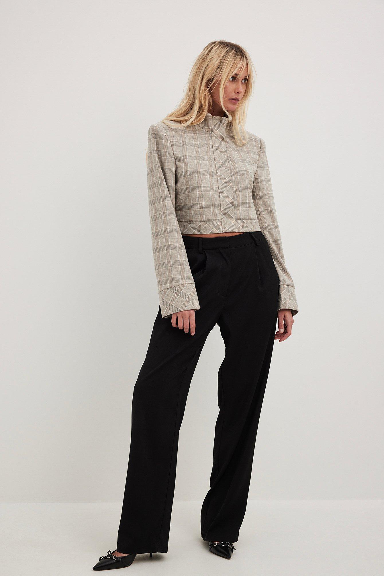 Cropped Checked Thin Jacket Product Image