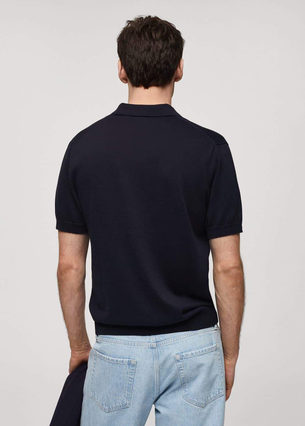 MANGO MAN - Knit cotton polo shirt dark navyMen Product Image