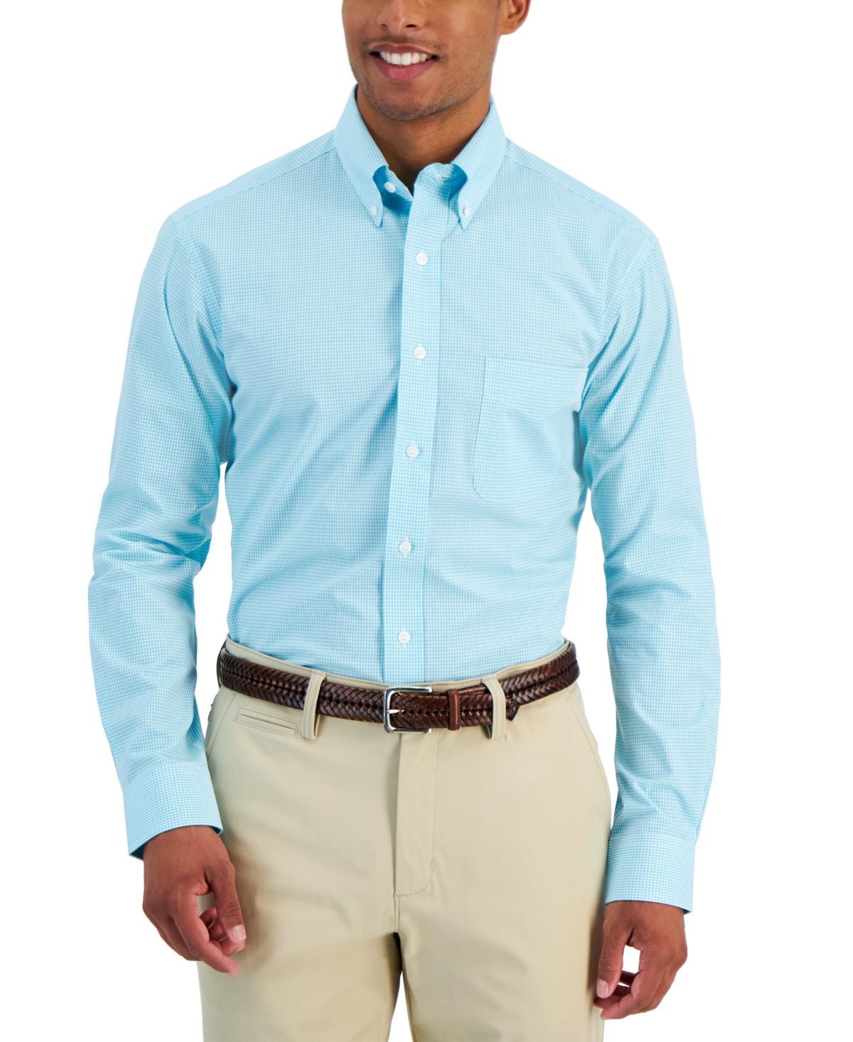 Club Room Mens Regular Fit Mini Gingham Dress Shirt, Created for Macys Product Image