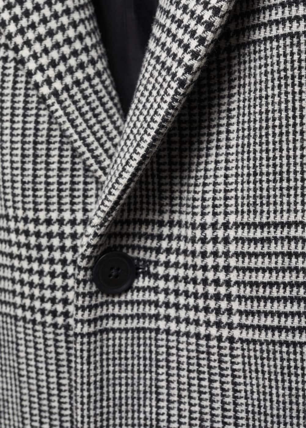 MANGO MAN - Prince of Wales checked wool coat blackMen Product Image