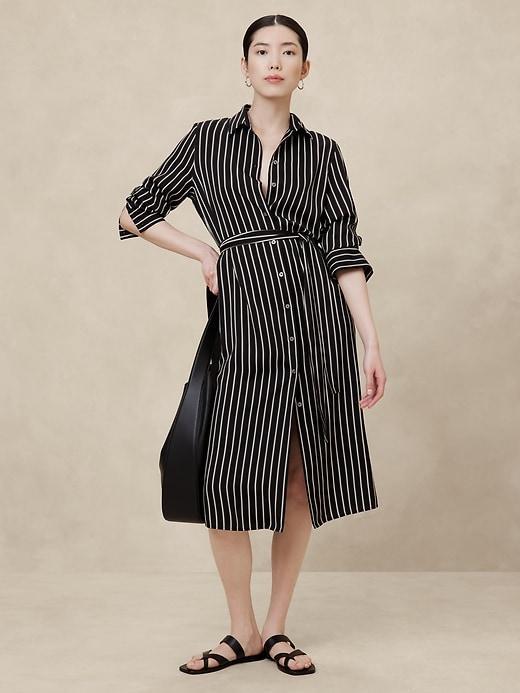 Tie-Waist Midi Shirtdress Product Image