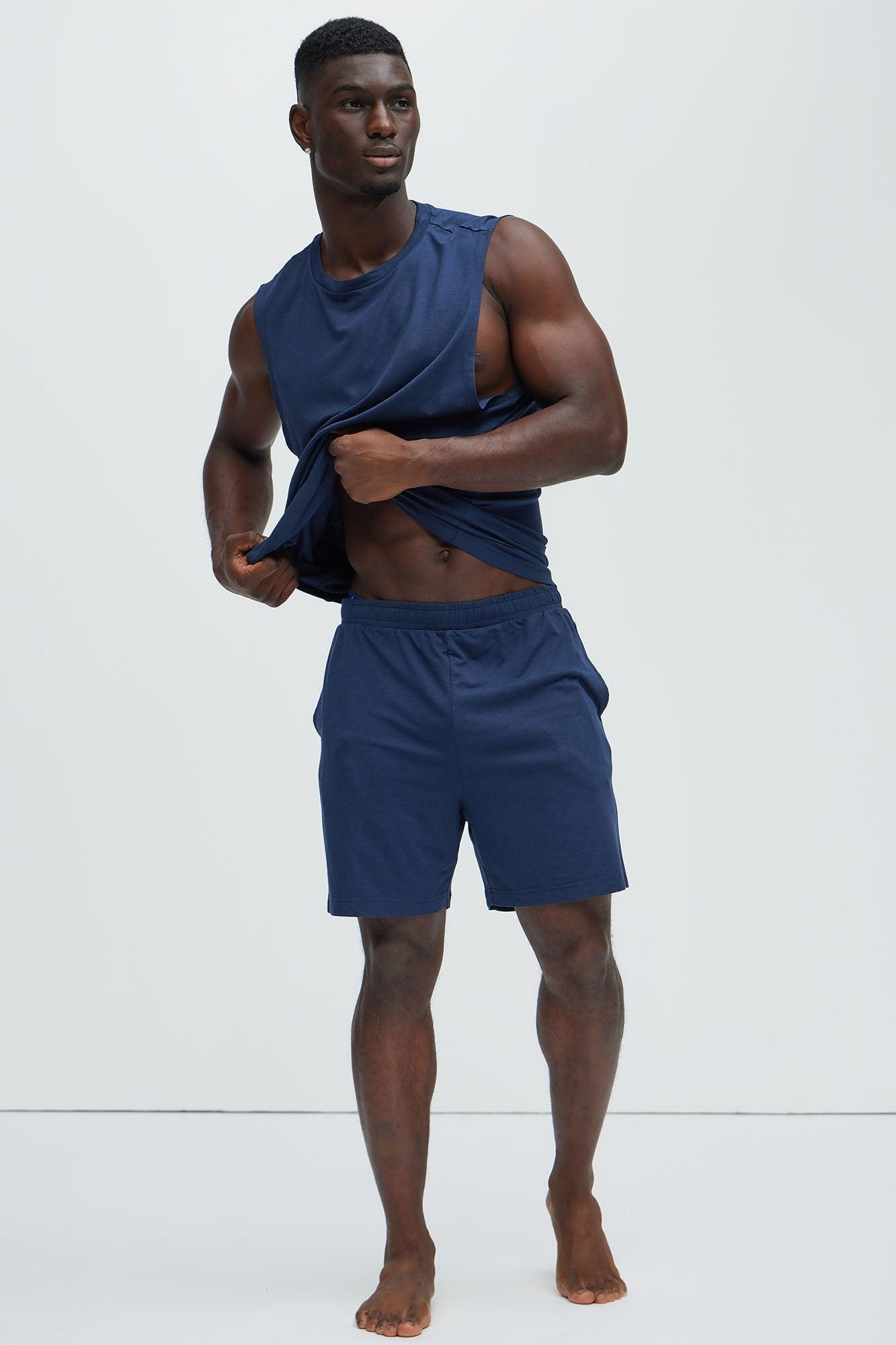 Essential Modal Lounge Sleeveless Muscle Tee - Navy Product Image