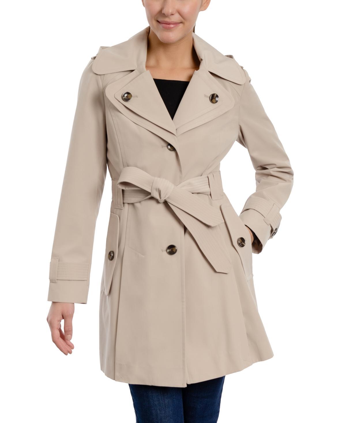 Women's Petite Single-Breasted Belted Trench Coat Product Image