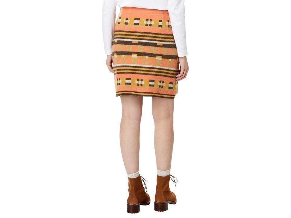 Toad&Co Heartfelt Sweater Skirt (Papaya Geo Stripe) Women's Skirt Product Image