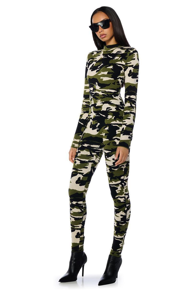 REMI CAMO KNIT JUMPSUIT Product Image