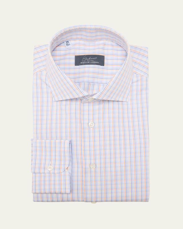 Mens Cotton Graph Check Dress Shirt Product Image