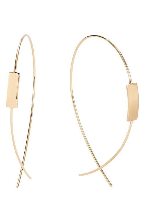 Lana Small Tag Upside Down Hoop Earrings Product Image