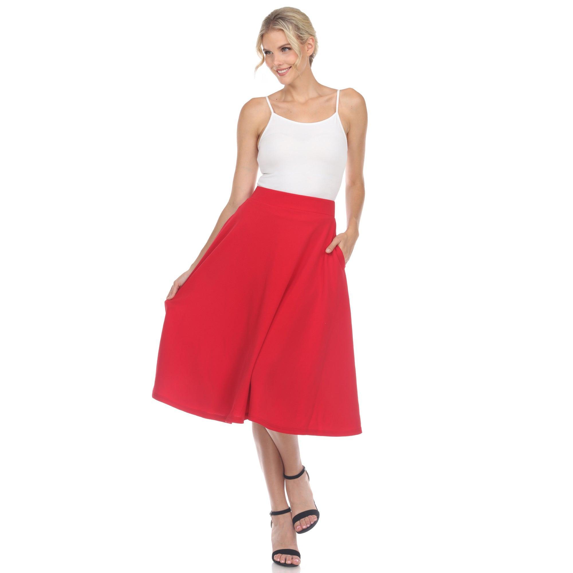 Flared Midi Skirt with pockets Product Image