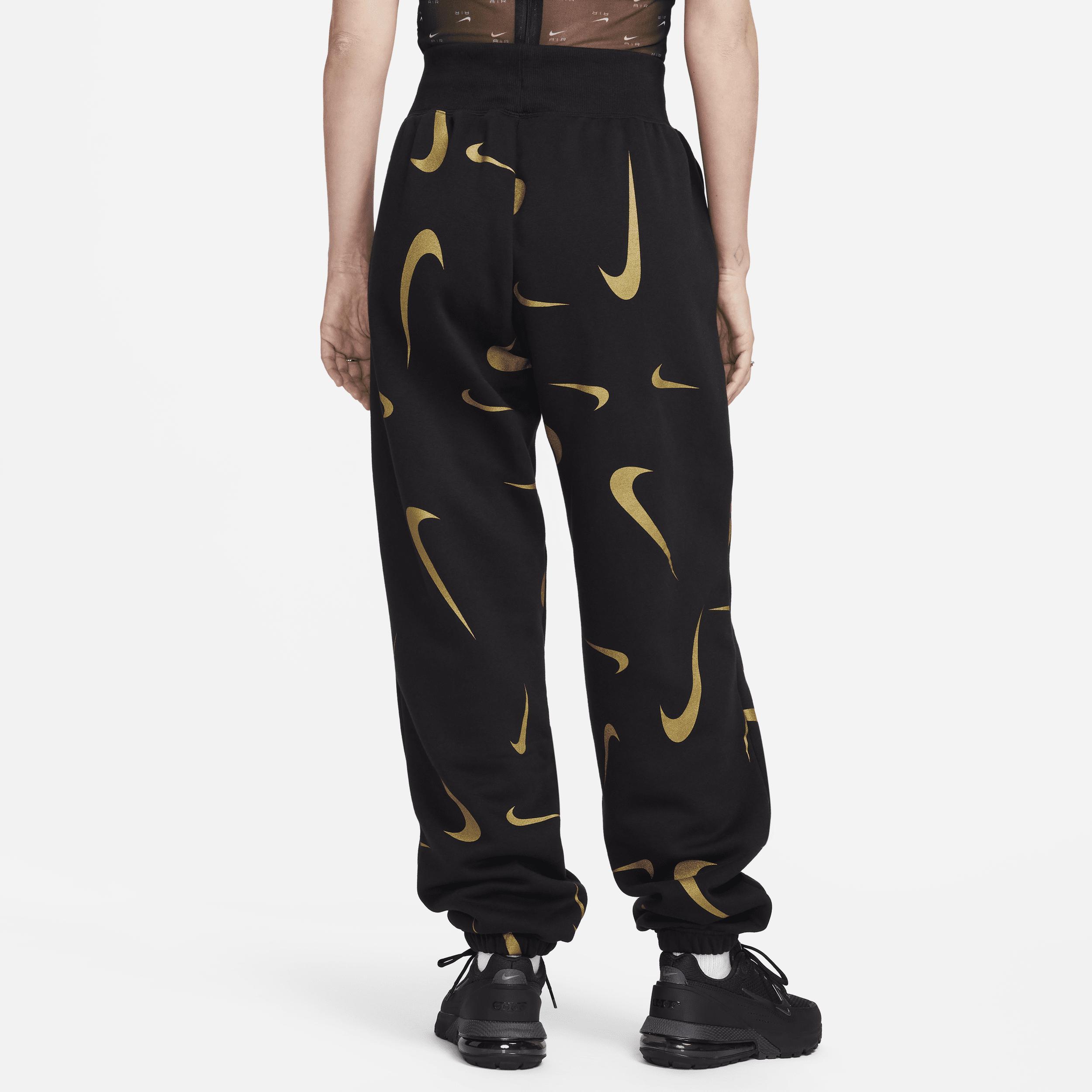 Womens Nike Sportswear High-Waisted Fleece Printed Jogger Pants Product Image