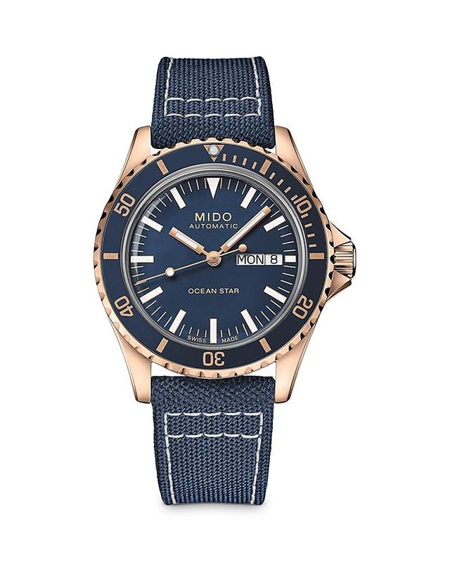 Mido Mens Swiss Automatic Ocean Star Tribute Blue Fabric Strap Watch 41mm Product Image