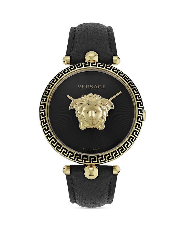 Versace Womens Palazzo Empire Black Leather Strap Watch 39mm Product Image