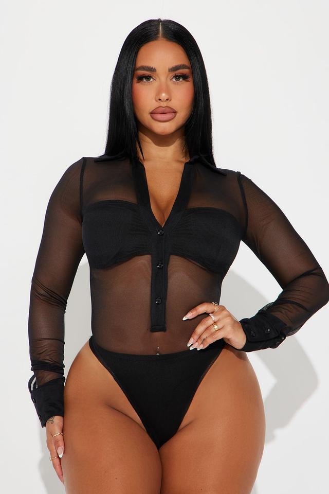 About The Business Mesh Bodysuit - Black Product Image