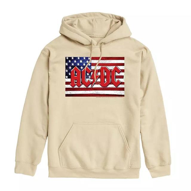 Mens ACDC American Flag Logo Graphic Hoodie Brown Product Image