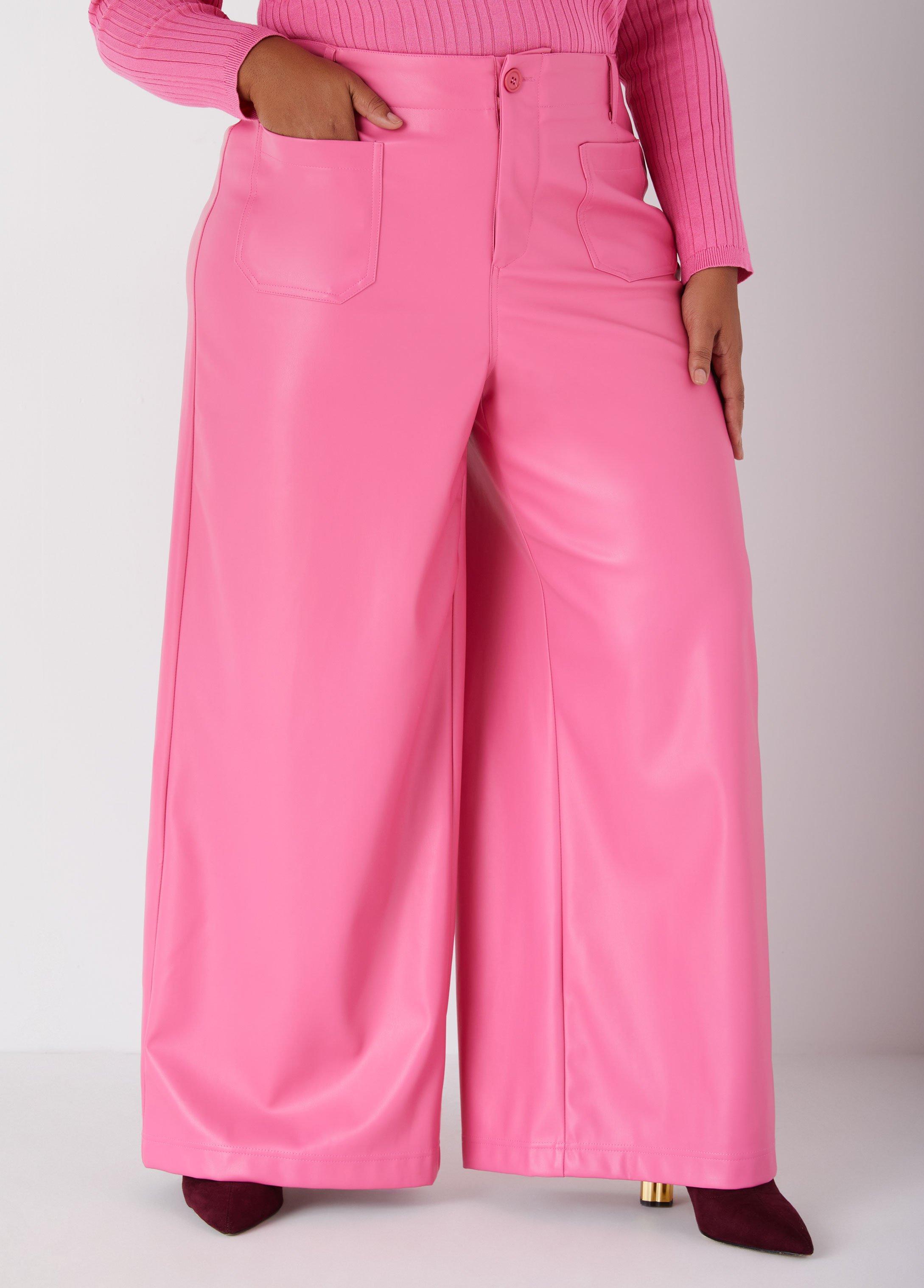 Faux Leather Wide Leg Pants Product Image