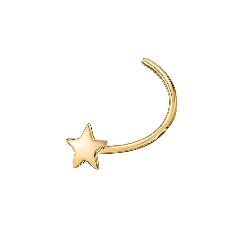 Lila Moon 14k Gold Star Curved Nose Ring Stud, Womens, Yellow Product Image