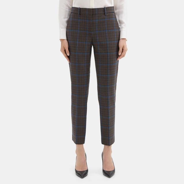 Windowpane Wool-Blend Classic Crop Pant | Theory Outlet Product Image