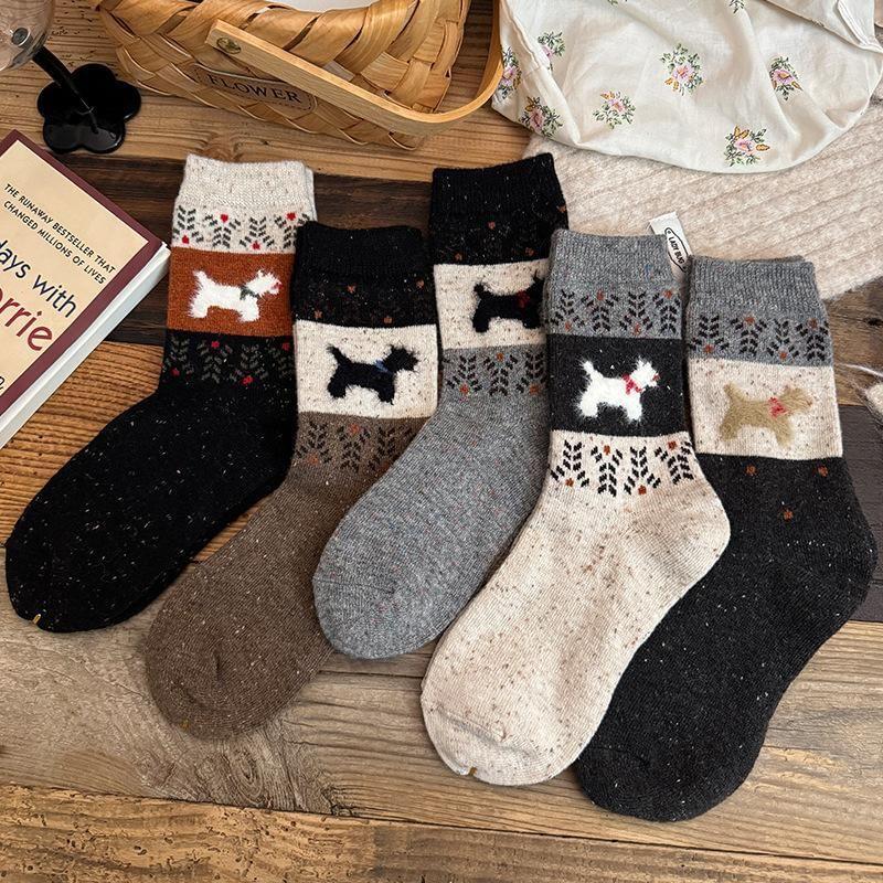 Dog Print Crew Socks Product Image