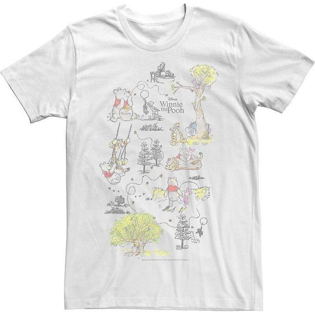 Mens Winnie The Pooh Winnie Map Group Shot Tee Product Image