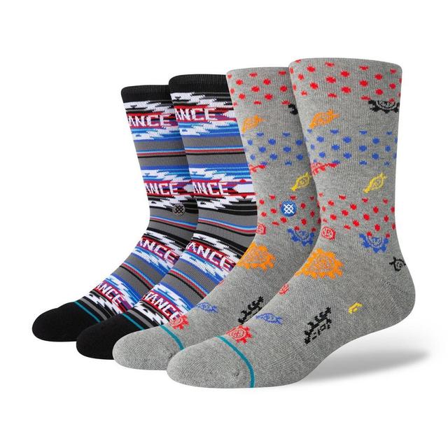 STANCE x WADE Mens Logo Dotted Crew Socks 2pk - Blue L Product Image