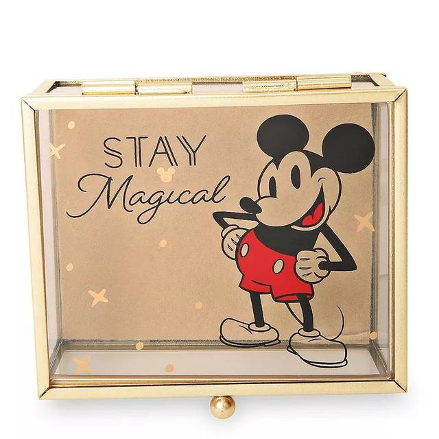 Disneys Mickey Mouse Stay Magical Glass Jewelry Box, Womens, Multi None Product Image