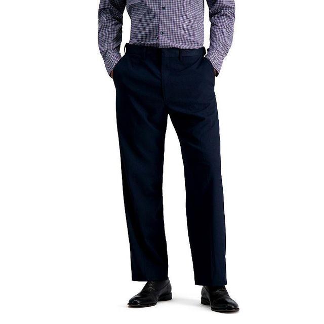 Mens J.M. Haggar Premium Classic-Fit Flat-Front Stretch Suit Pants Blue Herringbone Product Image