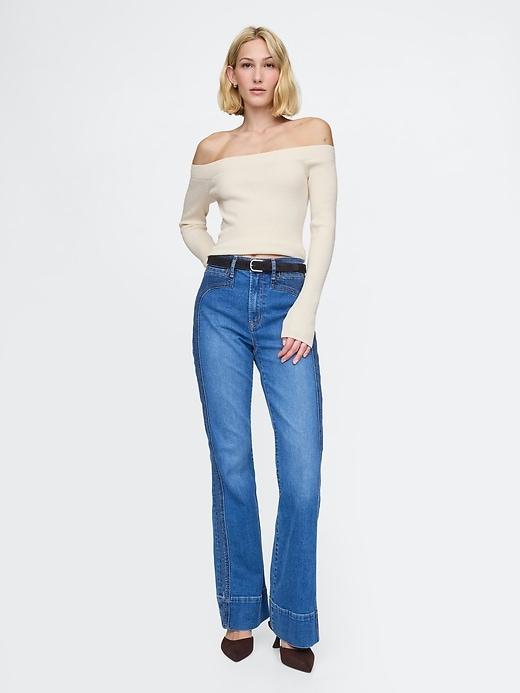 Off-Shoulder Sweater Top Product Image