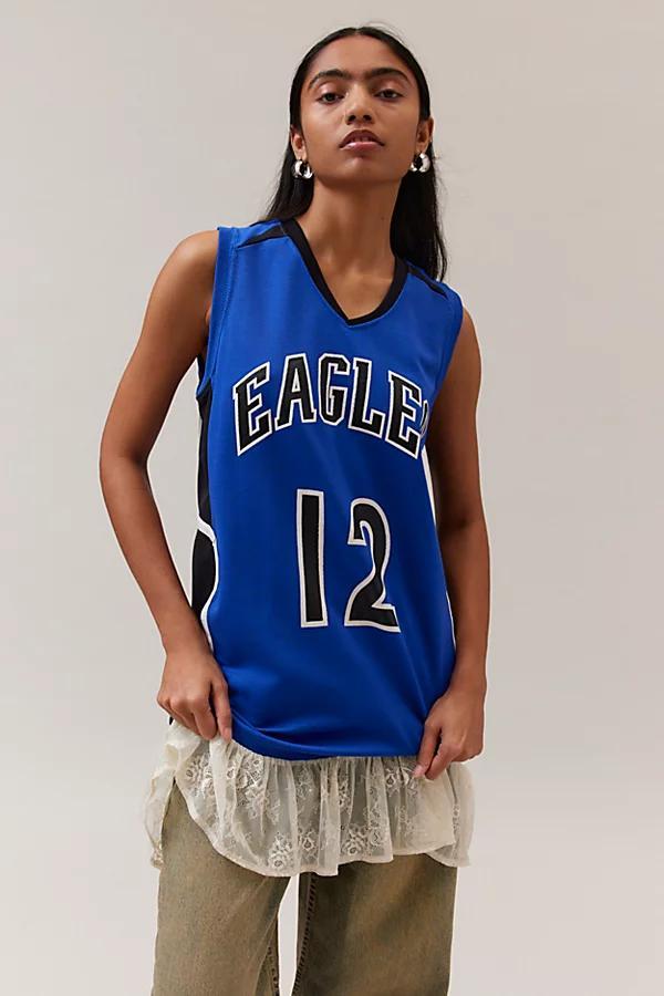 Urban Renewal Remade Sports Jersey Lace Mini Dress Womens at Urban Outfitters Product Image