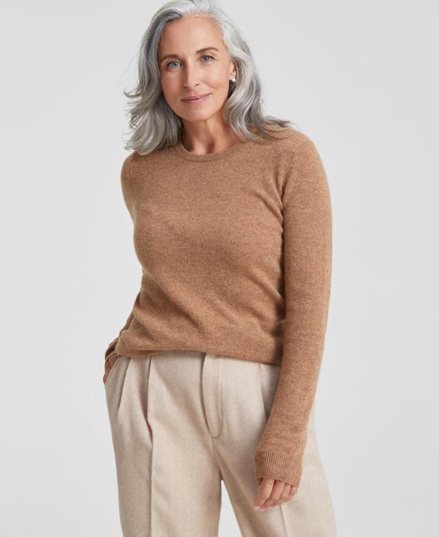 Charter Club 100% Cashmere Womens Long-Sleeve Crewneck Sweater, Regular & Petites, Created for Macys Product Image