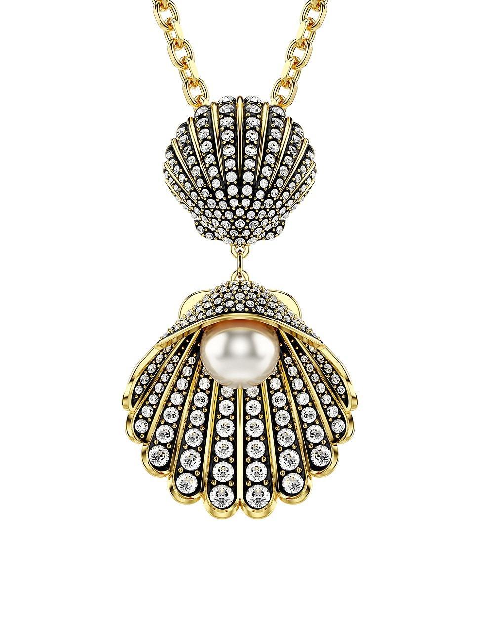 Womens Idyllia Goldtone, Crystal & Imitation Pearl Shell Pendant Necklace Product Image