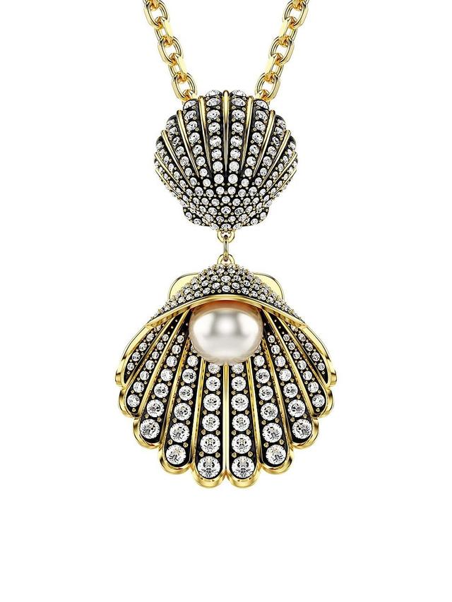 Womens Idyllia Goldtone, Crystal & Imitation Pearl Shell Pendant Necklace Product Image