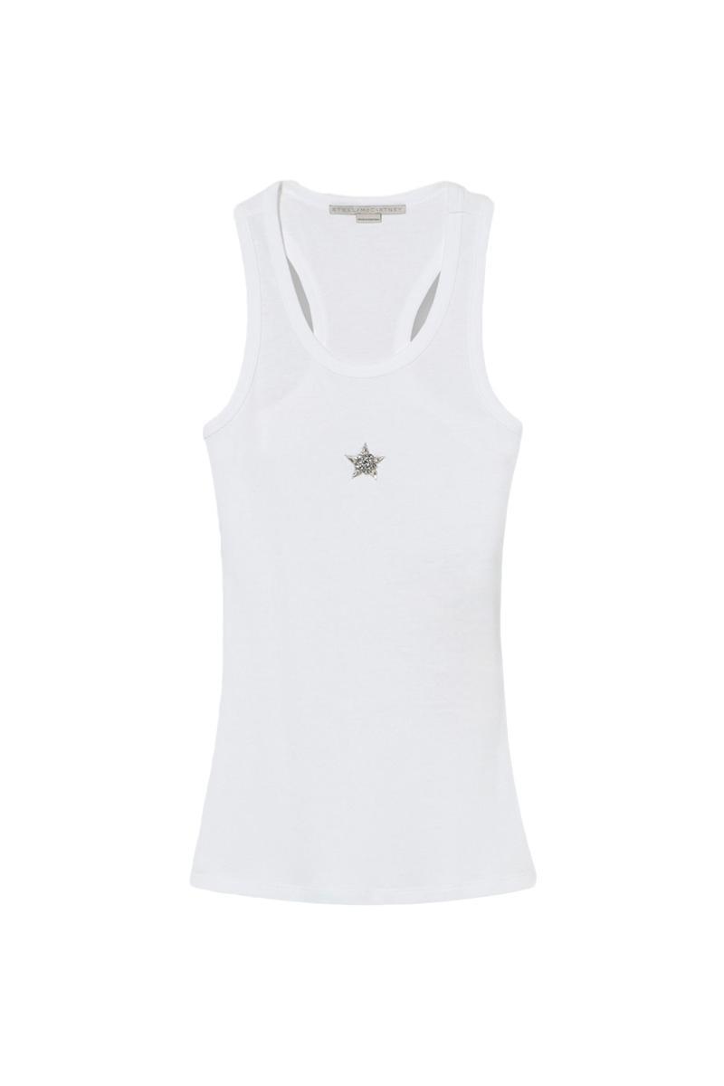 STELLA MCCARTNEY Star-embellished Tank Top In Pure White Product Image