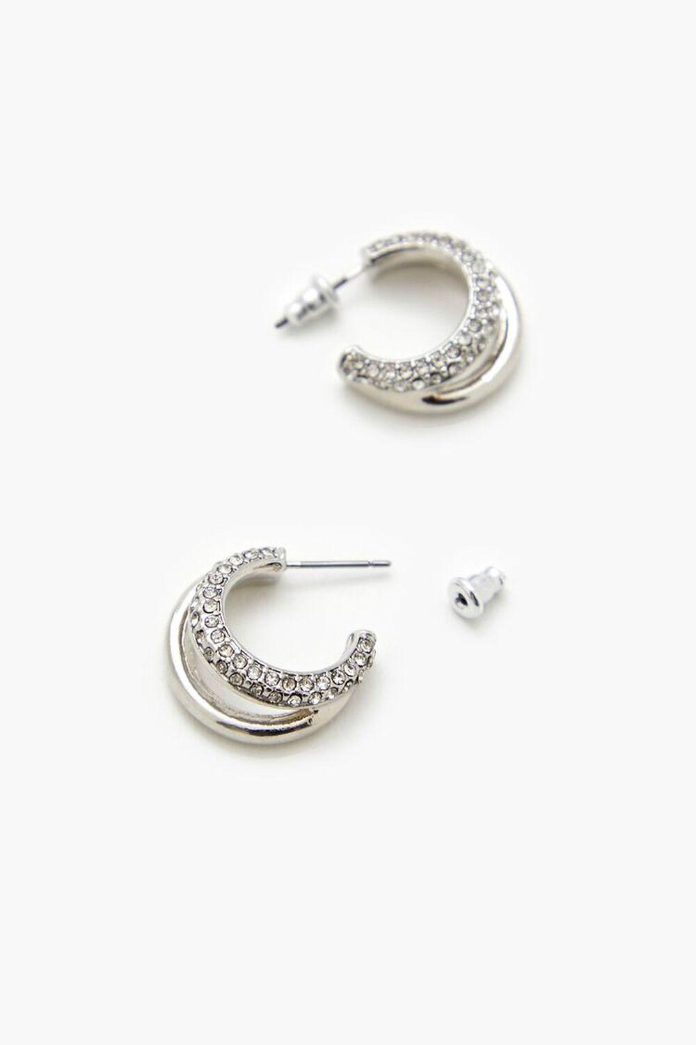 Rhinestone Dual-Hoop Earrings | Forever 21 Product Image