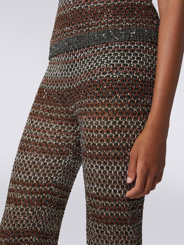 Trousers in mesh knit with sequin appliqué Multicoloured | Missoni Product Image