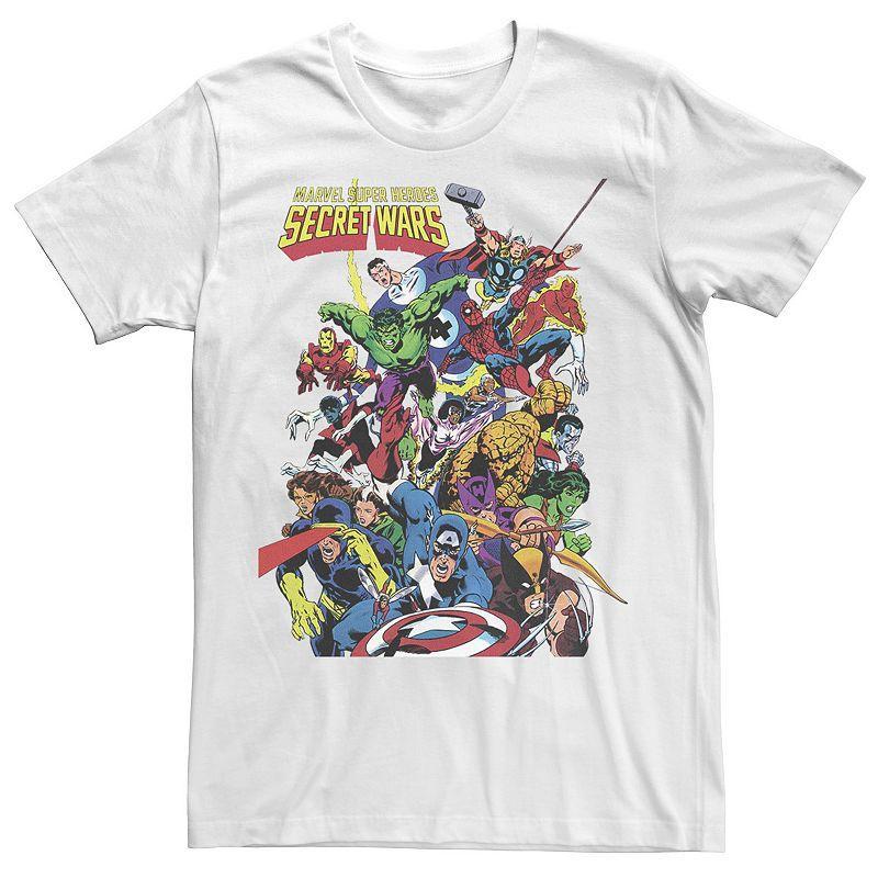 Mens Marvel Secret Wars Character Collage Portrait Graphic Tee Product Image