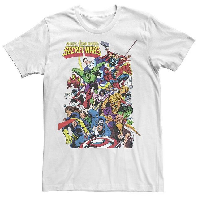 Mens Marvel Secret Wars Character Collage Portrait Graphic Tee Product Image