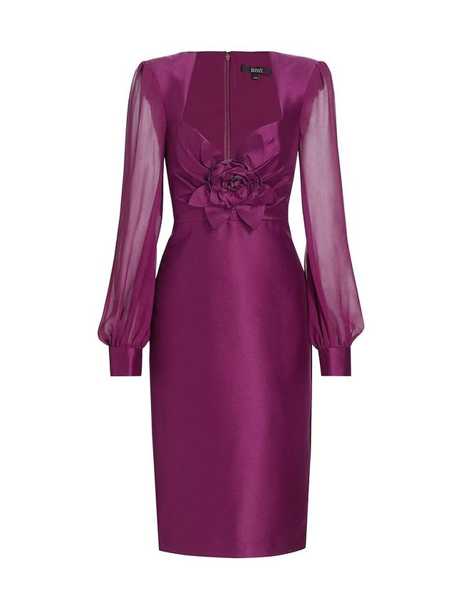 Womens Rose Satin Twill & Georgette Dress Product Image