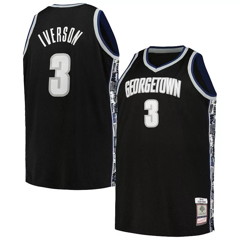 Mens Mitchell & Ness Allen Iverson Black Georgetown Hoyas Big & Tall Swingman Jersey Product Image