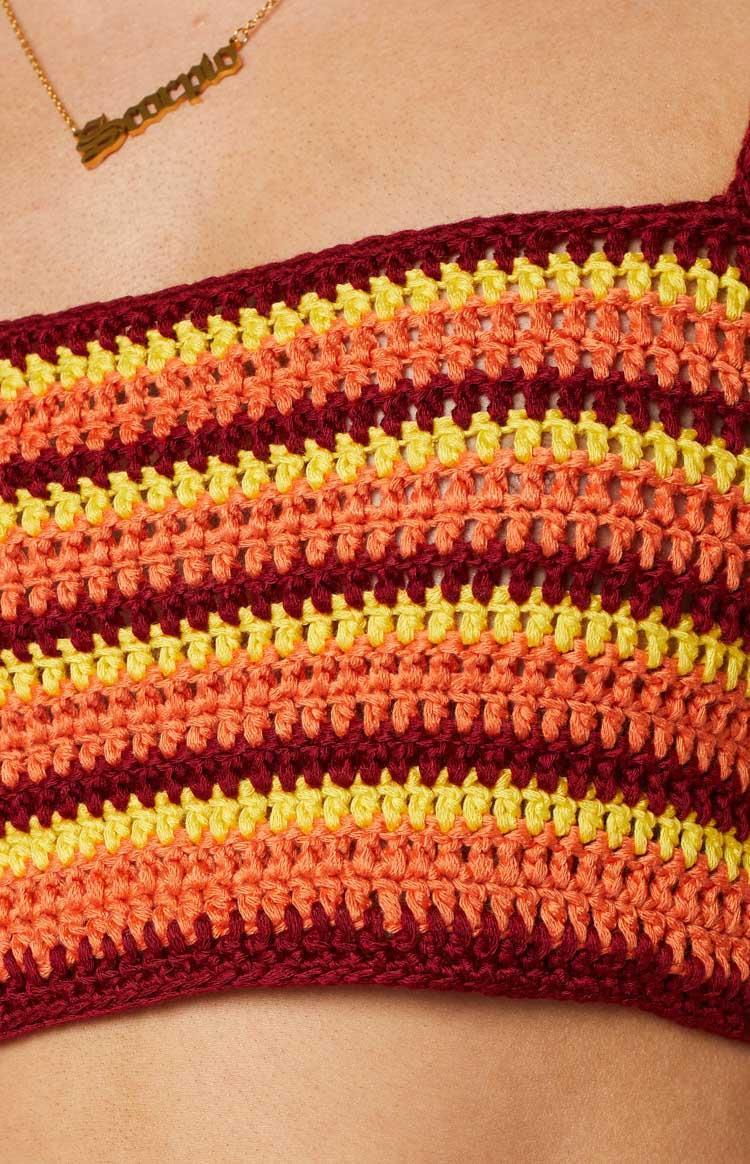 Nova Orange Crochet Top Product Image