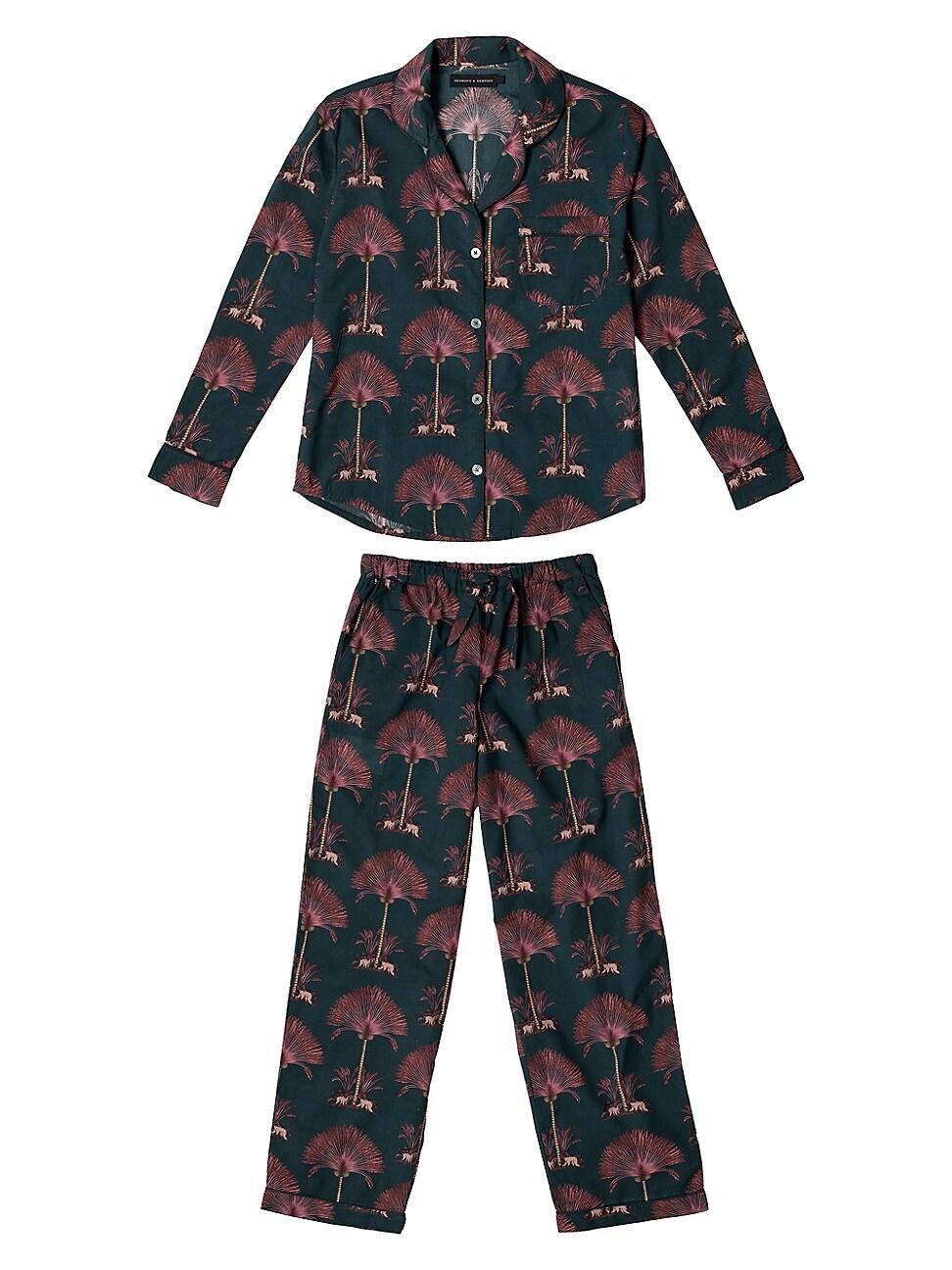 Womens Cotton Jungle 2-Piece Pajama Set Product Image